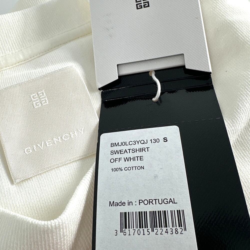 GIVENCHY Off White Reverse Fleece Sweatshirt Size S - Picture 4 of 14